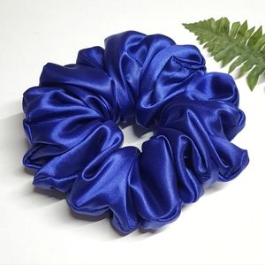 8 for $15 * Large Satin Sapphire Blue Scrunchie